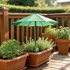 Plant Umbrella 44cm Green UV Protection Set 3 Mini Garden Shades for Seedlings Flowers Vegetables with Fiberglass Stakes Weather Resistant Balcony
