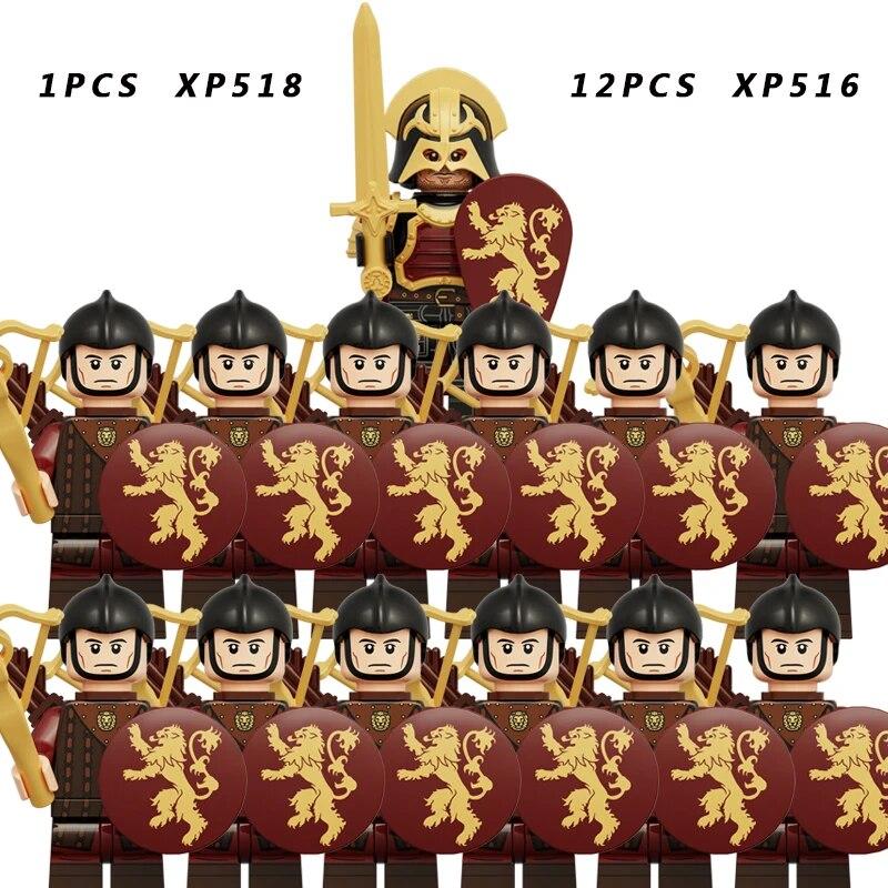 13PCS/SET Medieval Knights Group Military Soldiers Figure Building Block Educational Toys For Children KT1073