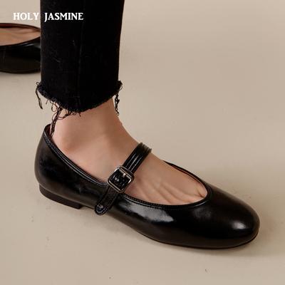 2024 Новый размер 33-40 Женские балетки на плоской подошве из натуральной кожи с пряжкой на ремне Повседневные мокасины на низком каблуке Роскошные офисные туфли Мэри Джейн для женщин