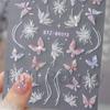 Nail Art Stickers Shell Light Butterfly Aurora Romantic Ink Black And White Rose Thin Tough Nail Stickers