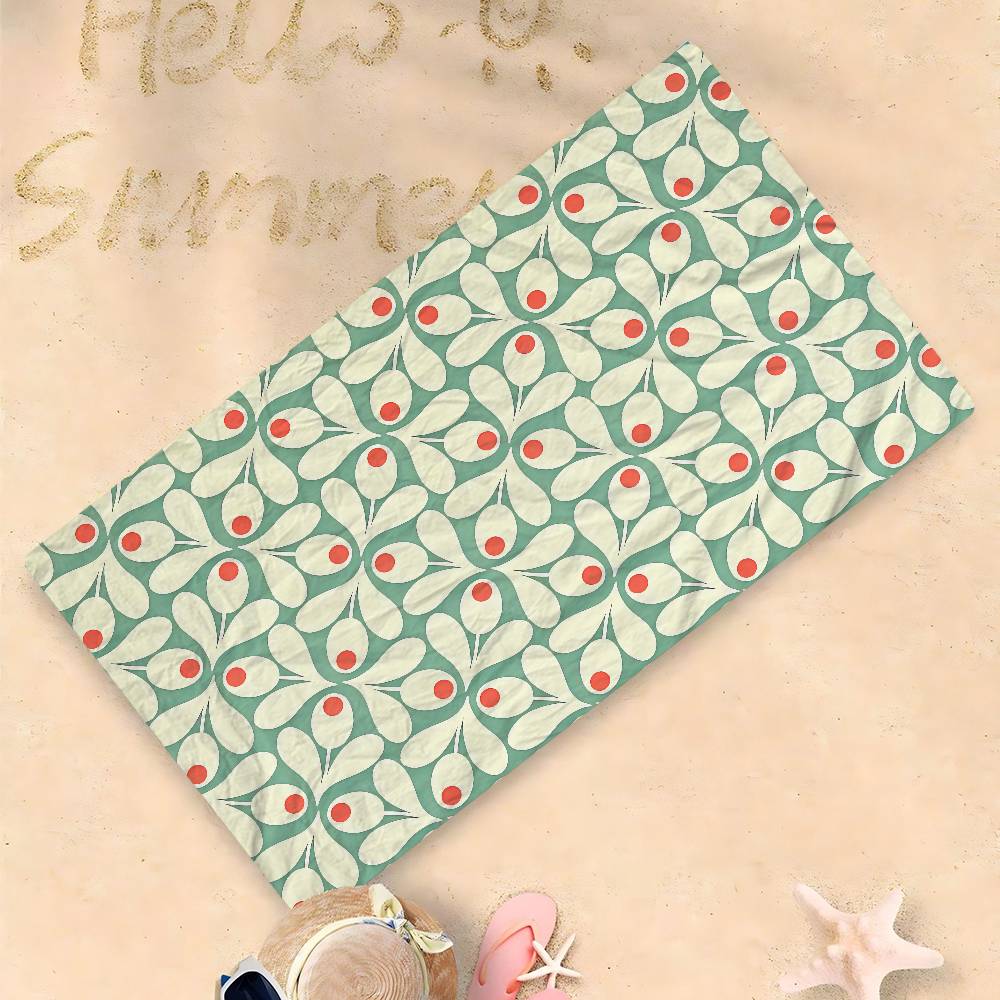 Orla Kiely Лист Цветок Большие Микрофибровые Пляжные Полотенца Быстросохнущее Полотенце Песок Пляжные Полотенца Полотенце для Бассейна Для Путешествий Плавание Бассейн Йога