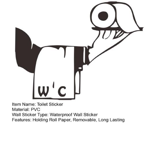 Держа рулон бумаги стикер для унитаза водонепроницаемый съемный самоклеящийся ПВХ гостиная ванная комната настенное искусство крышка унитаза украшение наклейка