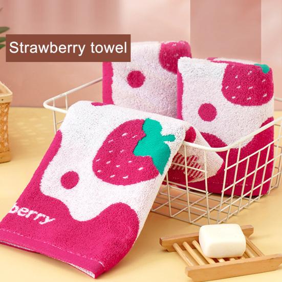 Полотенце для лица с клубничным принтом, ароматное пушистое полотенце для мытья лица, аксессуары для ванной комнаты для ежедневного использования