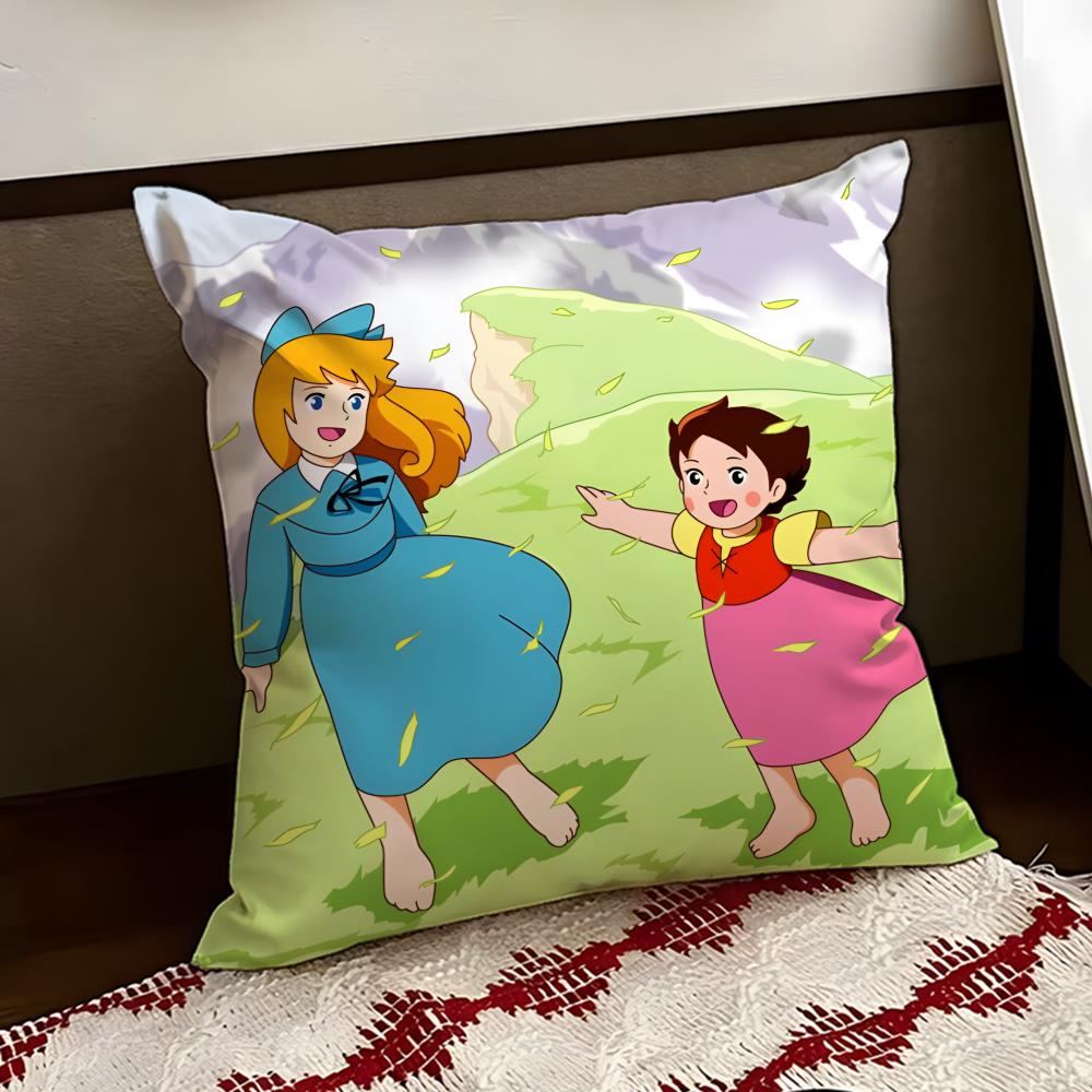 Cute HHeidi Girl of the AAlps Cushion Cover Reversible Soft Durable Pillow Cover Home Car MultiScene Use for Daily Comfort