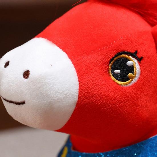 Плюшевая кукла-лошадь для 2026 года Лошади Благоприятные благословения Символ удачи Кукла Новогодние благословения Украшение