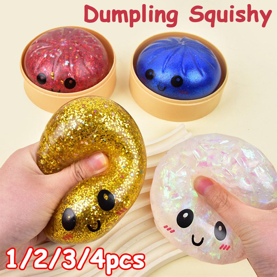 Hot Simulation Flash Dumpling Pressure Ball Slow Rebound Soft Pinch Decompression Baozi Modeling Stress Relief Toy Birthday Gift
