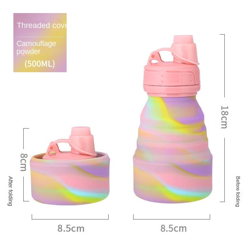 Outdoor Activity Latest Product Silicone Folding Cup with Handle Travel Workout Athletic Water Bottle Hand Warmer Lightweight Anti-Fall Big Belly Cup