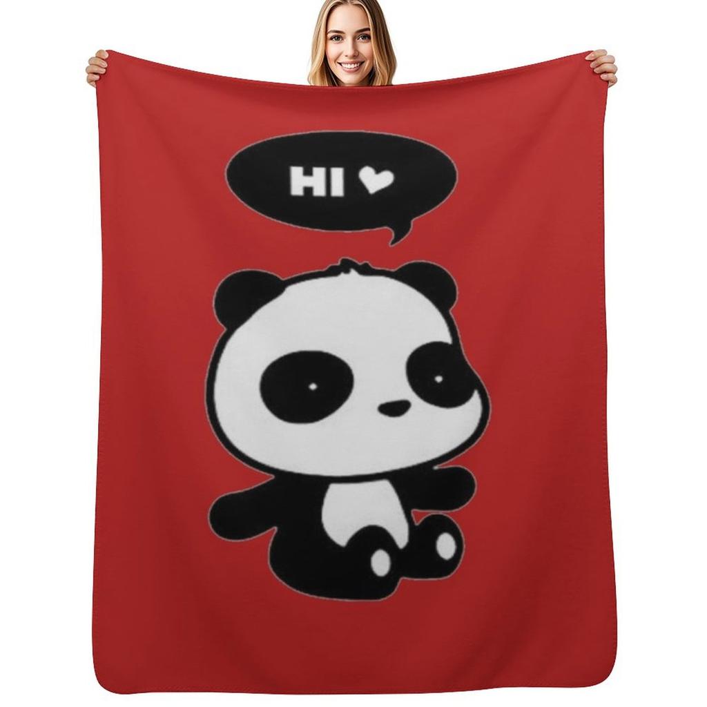 Hi panda Throw Blanket Cozy Light Blanket for Travel Camping Picnic