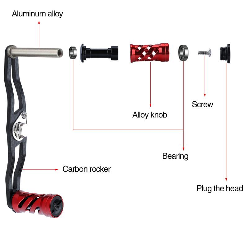 SOUGAYILANG Ручка рыболовной катушки Ручка из углеродного волокна для приманки Рыболовная катушка Рыболовные аксессуары