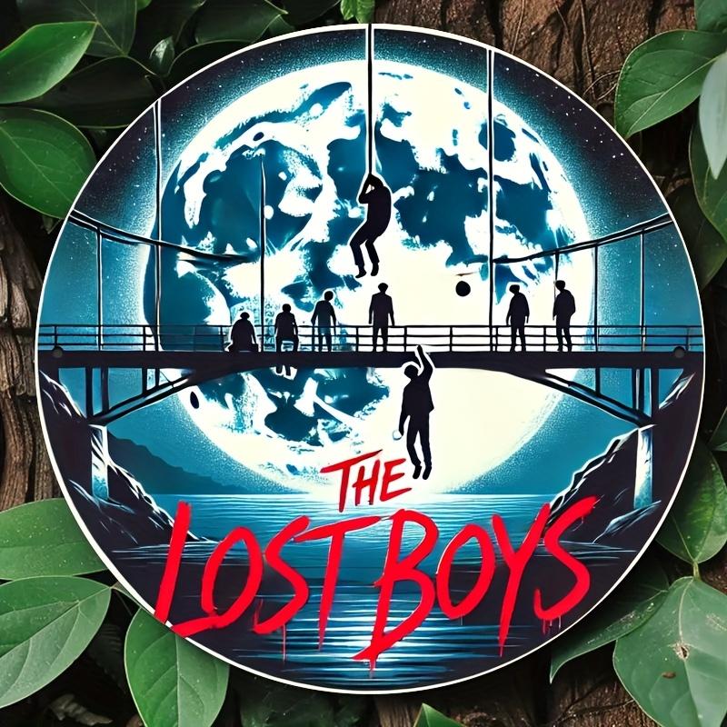 D Flat x Inch Retro Metal Wall Art Sign The Lost Boys Vintage Design with Full Moon Silhouettes