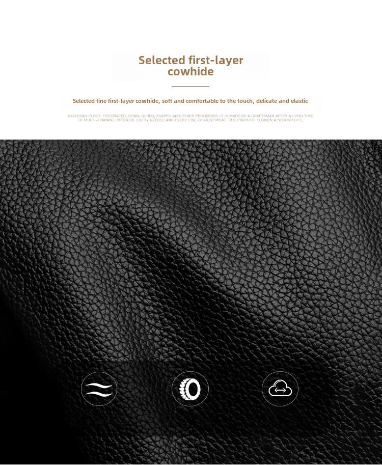 Мужской держатель для RFID-карт из натуральной кожи - Lychee Grain Cowhide 8106