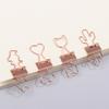 10pcs High Quality Cat Heart Cactus Stationery Book Paper Clip Office Supplies Metal Binder Clips