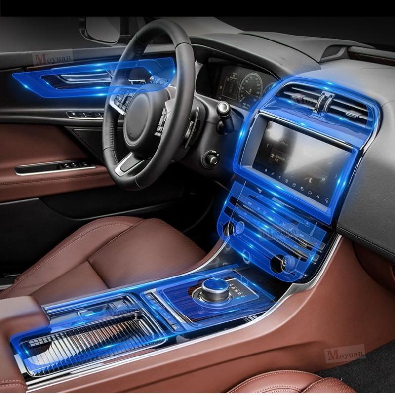 Для JAGUAR F-PACE 2016- Прозрачная защитная пленка из ТПУ для экрана Наклейка на панель приборов Навигатор Переключатель Панель двери Автоаксессуары