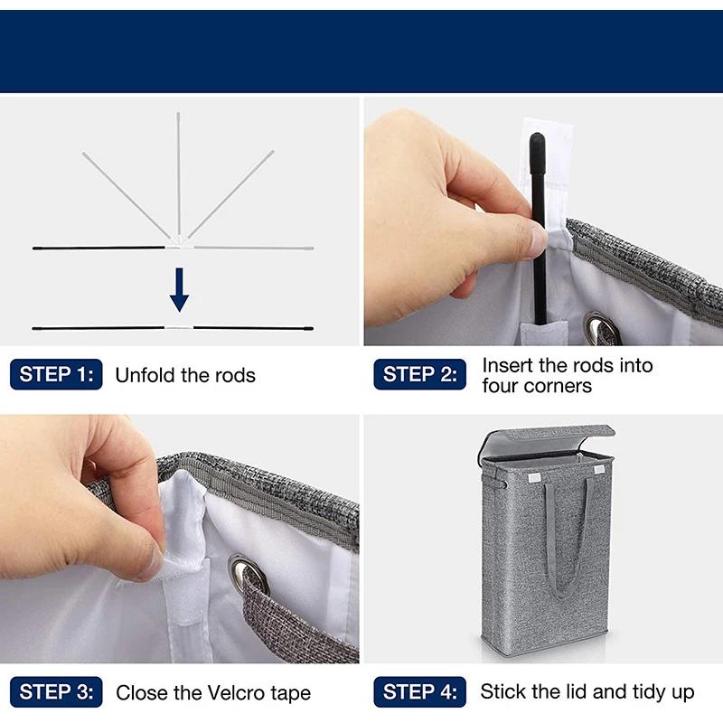 45 л тонкая корзина для белья с крышкой, узкая ручка, тонкая ручка, корзина для грязного белья, спальня, детский сад, целая корзина для хранения