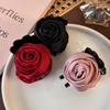 Ретро Новая Ручная Работа Атласная Роза Цветок Заколка для Волос Геометрия Зажим для Волос для Женщин Девушек Элегантная Заколка Краб Заколки Аксессуары для Волос