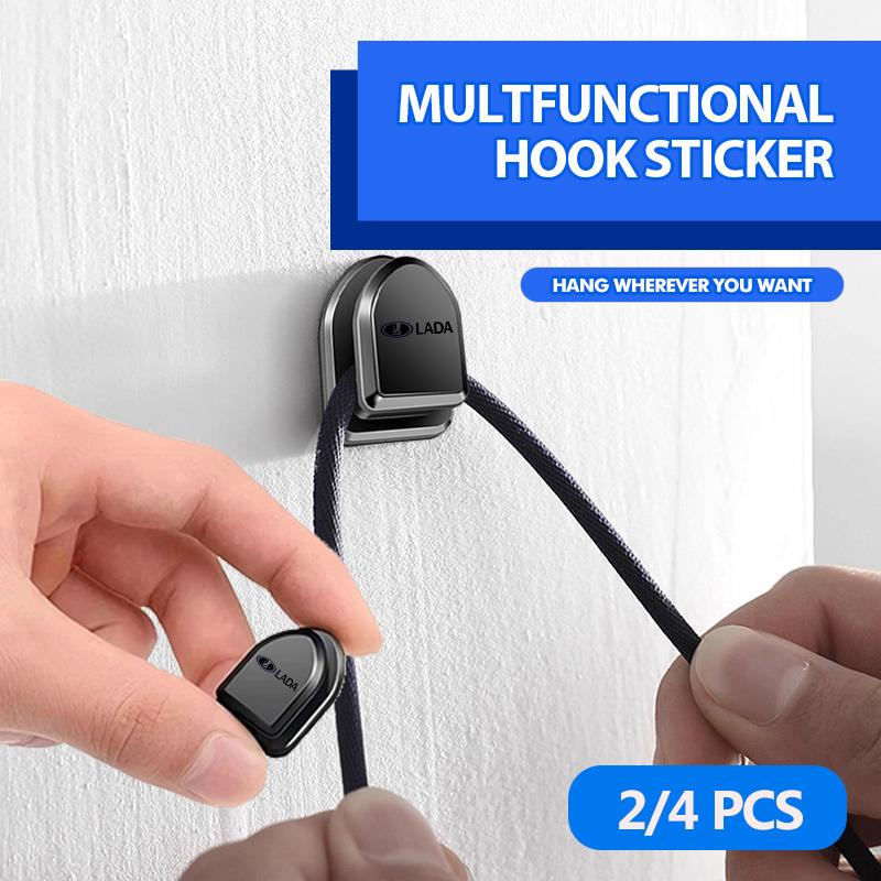 4Pcs Mini Car Paste Hook Dashboard Hanging Strong Adhesive Hooks For Lada Largus Priora Vesta Niva Samara Kalina 4x4 Urban SS11