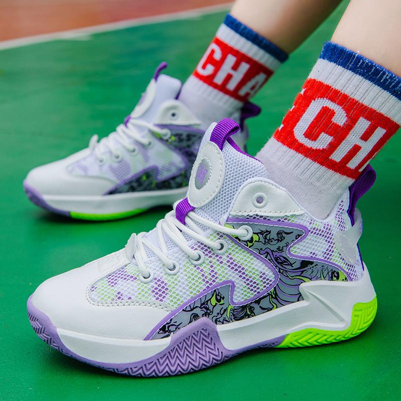 Parent-child Basketball Shoes Men Boy Girl Middlecut Sports Running Sneakers Autumn Winter Spring Walking Hiking Shoes