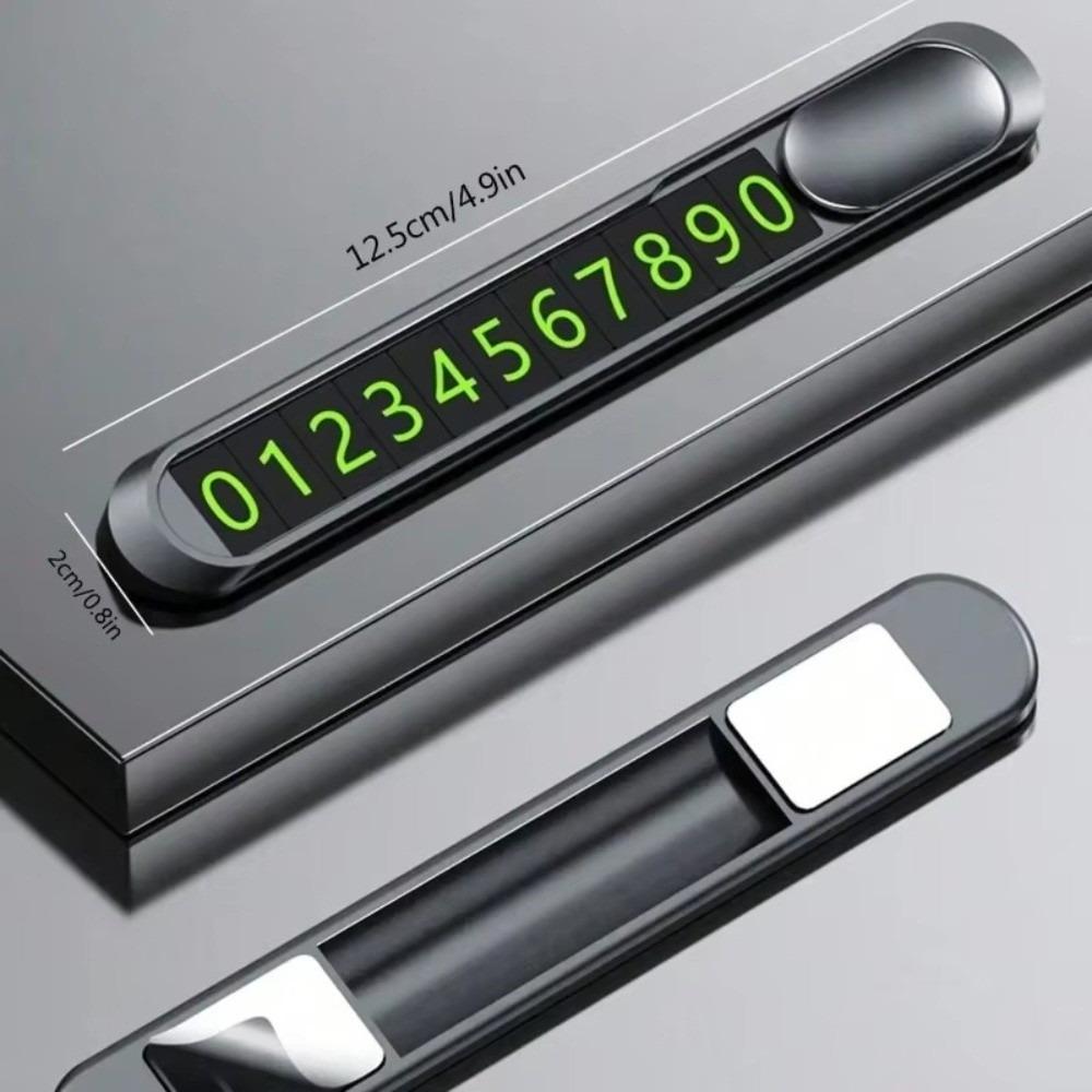 Universal Temporary Parking Card Metal Alloy Hidden Style Phone Number Card Removable Luminous Car Parking Sign Car Accessories