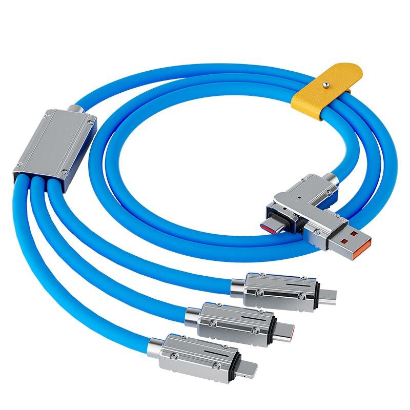 3 в 2 Type-C для мобильного телефона, USB-кабель для быстрой зарядки, 66 Вт, кабель для передачи данных, подходит для iPhone, Huawei, OPPO, Xiaomi, Samsung, Redmi, зарядный кабель