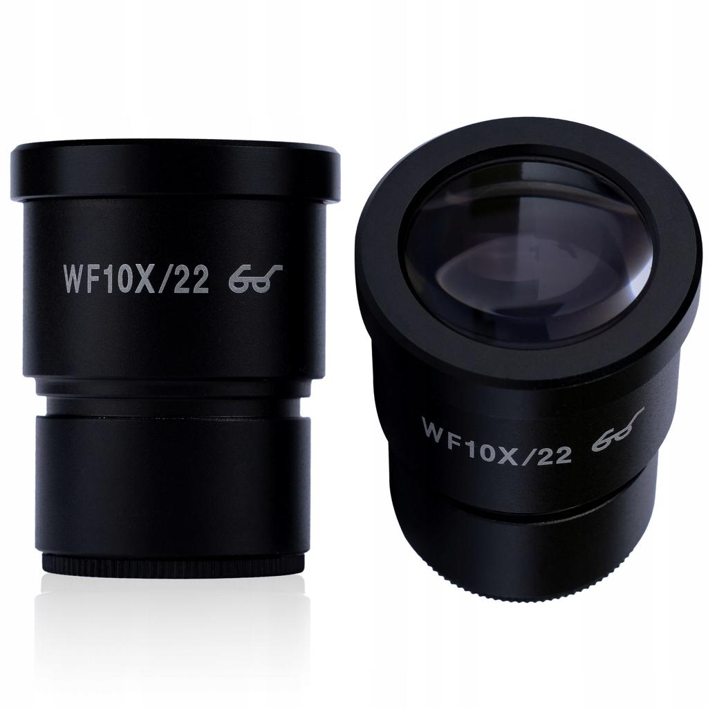 Rosfix Набор из 2× Окуляров WF10X/22 – Широкоугольные Окуляры для Стереомикроскопа | Увеличение 10× | Поле Зрения 22 мм | Стеклянная Оптика