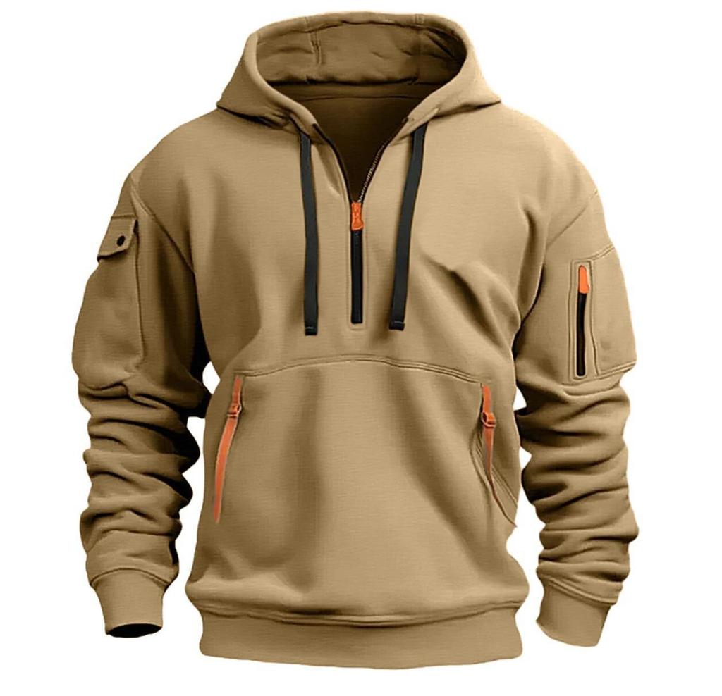 Men's Hoodie Quarter Zip Hoodies Hooded Plain Pocket Sports&Outdoor Streetwear Cool Casual Spring & Fall Clothing Hoodies Sweatshirts Men's Coats