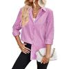 Elegant Casual Long Sleeve Striped Blouse Top Ladies Shirt All Match Summer Spring