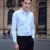 Мужская рубашка в деловом стиле с длинным рукавом, корейский стиль, не требует глажки, белая/черная, летняя рабочая одежда