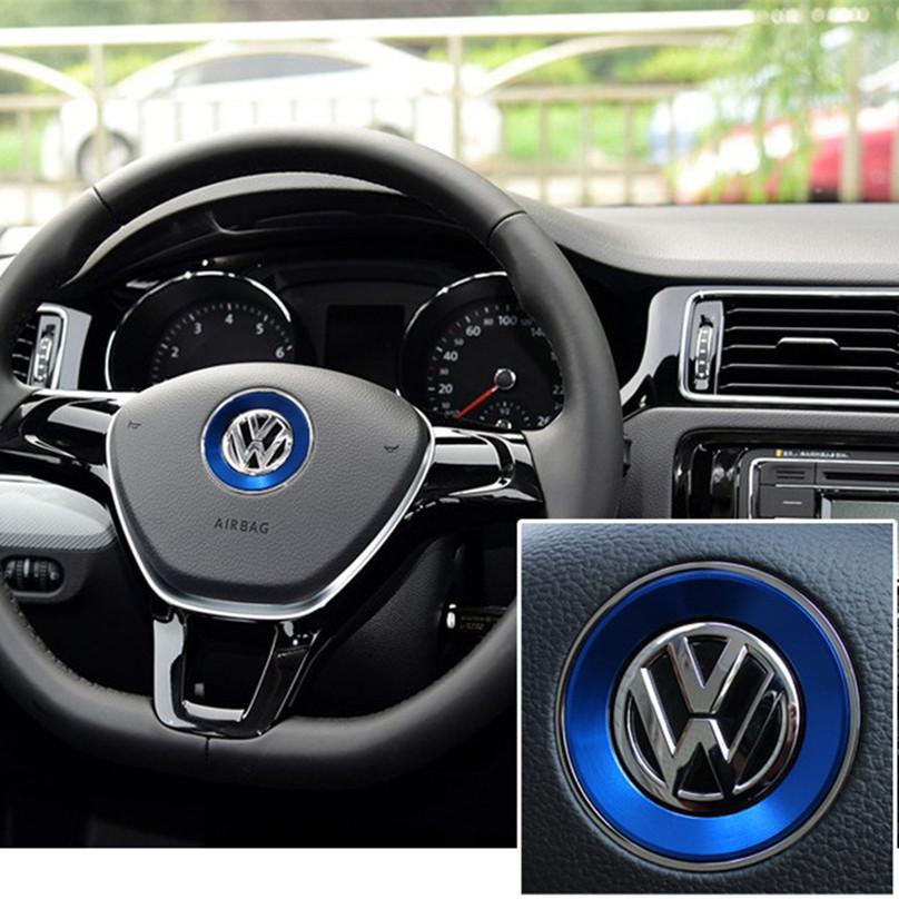 Ceyes Car Styling Steering Wheel Emblem Decorative Circle Ring Accessories Case For Volkswagen VW Golf 5 Polo Jetta Mk6 Covers RA8