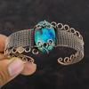 Chrysocolla Bangle Copper Wire Wrapped Cuff Bracelet Adjustable Bangle Handmade Designer Bangle Copper Wire Jewelry Gemstone Bangle For Gift
