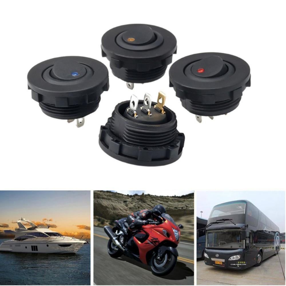 SPST ON/OFF Switch 12V 20A/24V 10A LED Indicator Switch Round Rocker Toggle for Car Boat Truck
