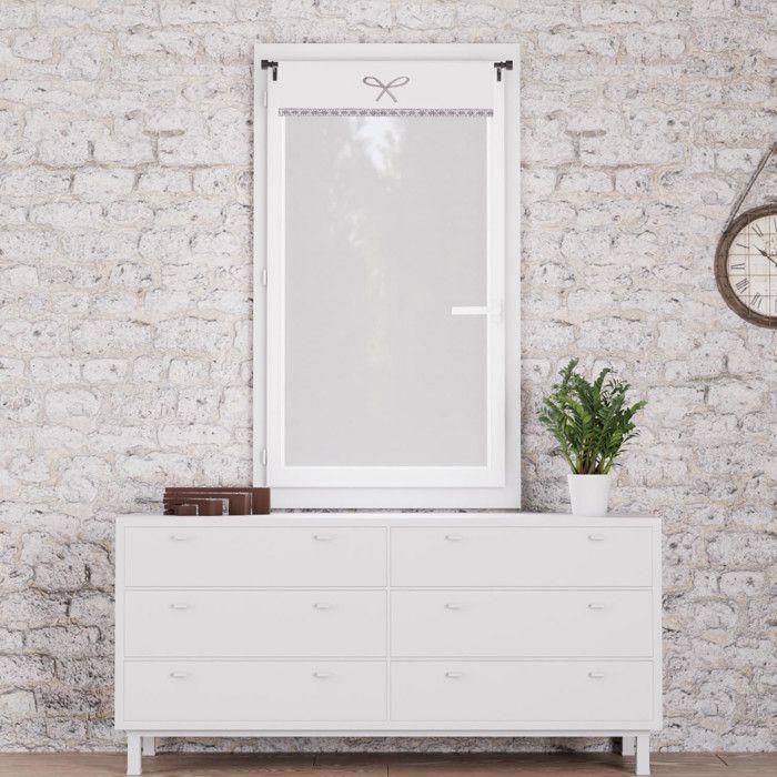 Embroidered Cotton Windbreak 60x120 Cm EMILIE White, by Soleil D'ocre