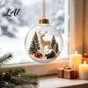 Seasonal Decorative Gifts Light Up Christmas Scene Ball Ornament with Warm LED Glowing Holiday Story