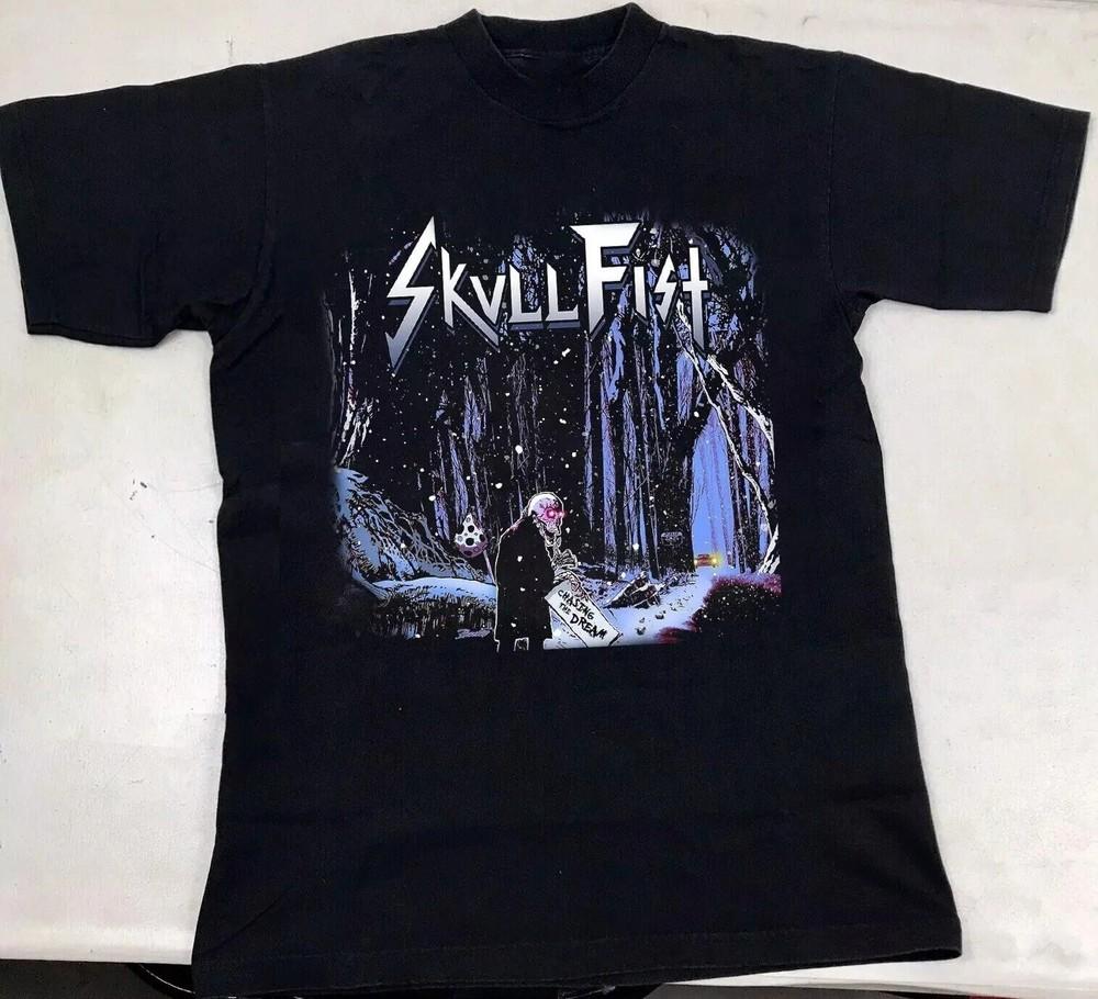 Футболка с принтом Skull Fist Band Chasing The Dream Классическая черная Унисекс S-5XL Унисекс футболка