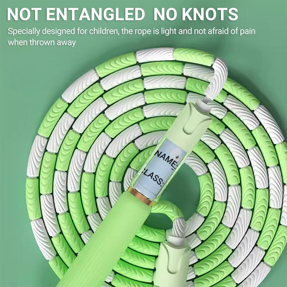 2.8M Soft Beaded Skipping Rope Adjustable PVC Beginners Children Lose Weight Sports Beaded Bamboo Jump Rope Exercising At Home