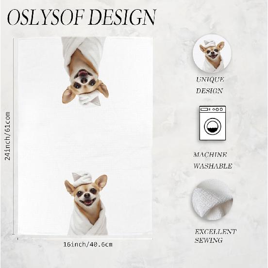 Funny Chihuahua Hand Towels for Bathroom, Chihuahua Gifts Decorative Towels for Bathroom Washroom, Chihuahuas Lover Mom Gifts, 16x24 Inch