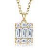 WUIHA Vintage 100% 925 Sterling Silver Emerald Cut Real GRA Moissanite Diamond Pendant Necklace Wedding Engagement Fine Jewelry