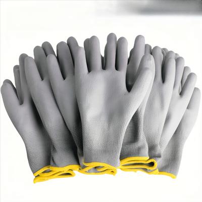 Серые Нескользящие Прочные Перчатки с Удобной Вязаной Манжетой для Садоводства, Строительства, Деревообработки и Авторемонта