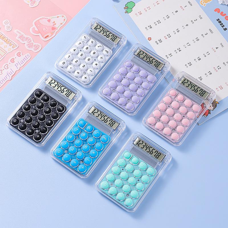 Mini Portable Calculator - Cute, Transparent, Office Pocket Size