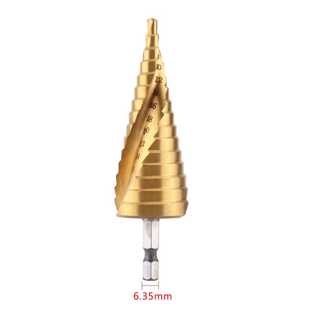 Hex Shank Step Drill Bit Titanium Coated Titanium Coated Drill Bit Drilling Wood