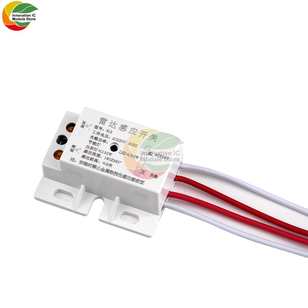 Переключатель-датчик движения PIR AC 220V, Микроволновый радарный датчик, Выключатель света, Автоматический ИК-инфракрасный датчик обнаружения движения человека, Вкл/Выкл, Переключатель для прохода
