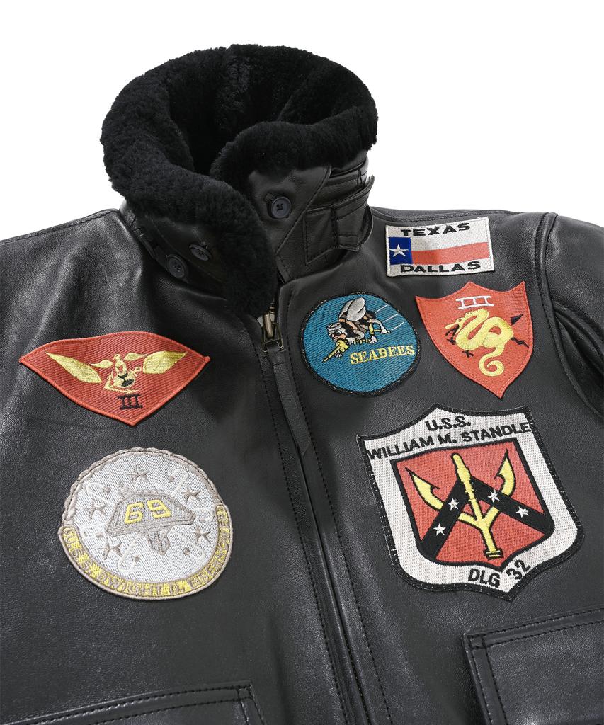 Avirex G-1 Antique Ship Leather Top Gun Blood Chit / 7834950014 Black