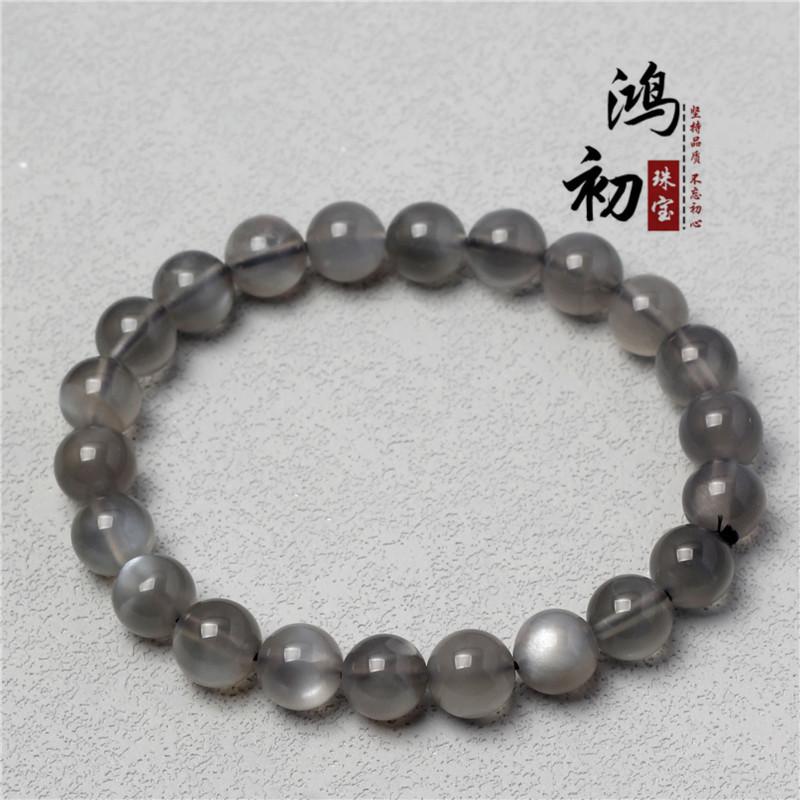 Браслет из натуральных лунных камней Hongchu Crystal, круглые бусины, браслет «Серебряный лунный свет» из натурального белого лунного камня