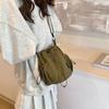Korean Style Nylon Crossbody Bag Solid Color Shoulder Bag Cute Drawstring Bucket Bag  Office Worker