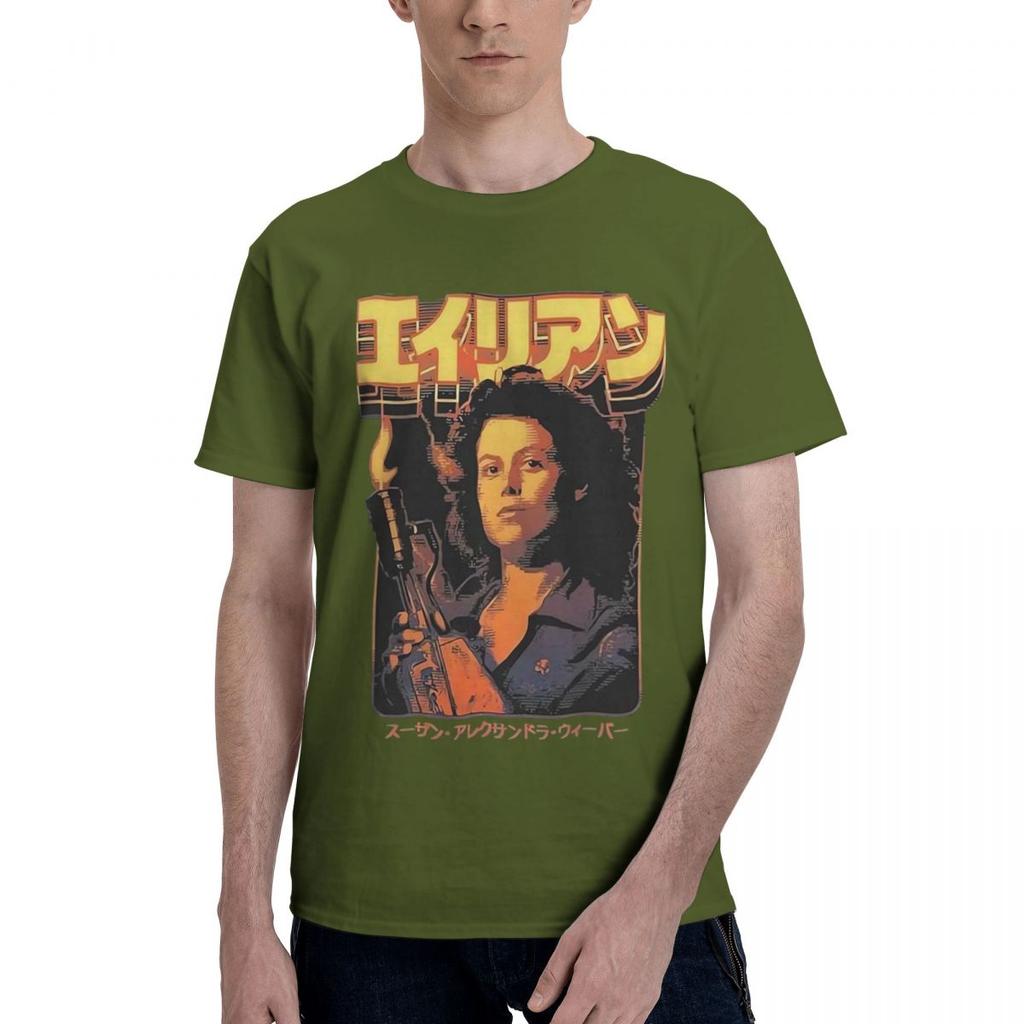 Alien Themed 100 Cotton Casual Breathable Confortable Man High End Mens Clothing Funny Shirt