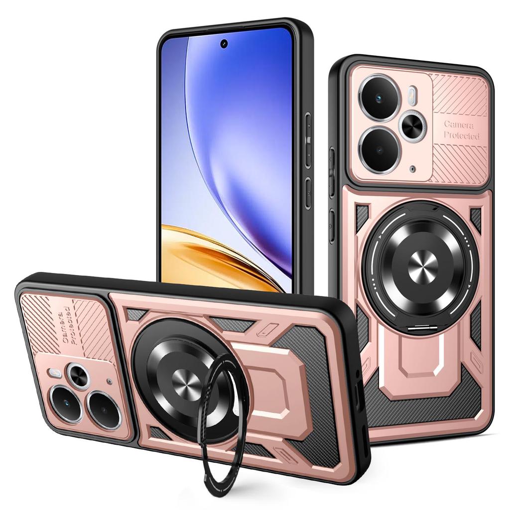 Чехол для Realme 14 5G Чехол для телефона Realme 14T Чехол-подставка с кольцом для Realme 14T 14 5G Магнитный Ударопрочный Чехол с поддержкой беспроводной зарядки MagSafe