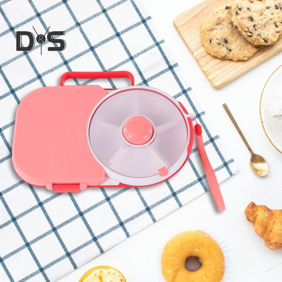 Вращающийся контейнер для закусок с крышкой, вращающийся набор, портативная коробка для конфет для детей, конфетный столик, тарелка для дыни, герметичная коробка для закусок для дома, офиса, школы, пикника