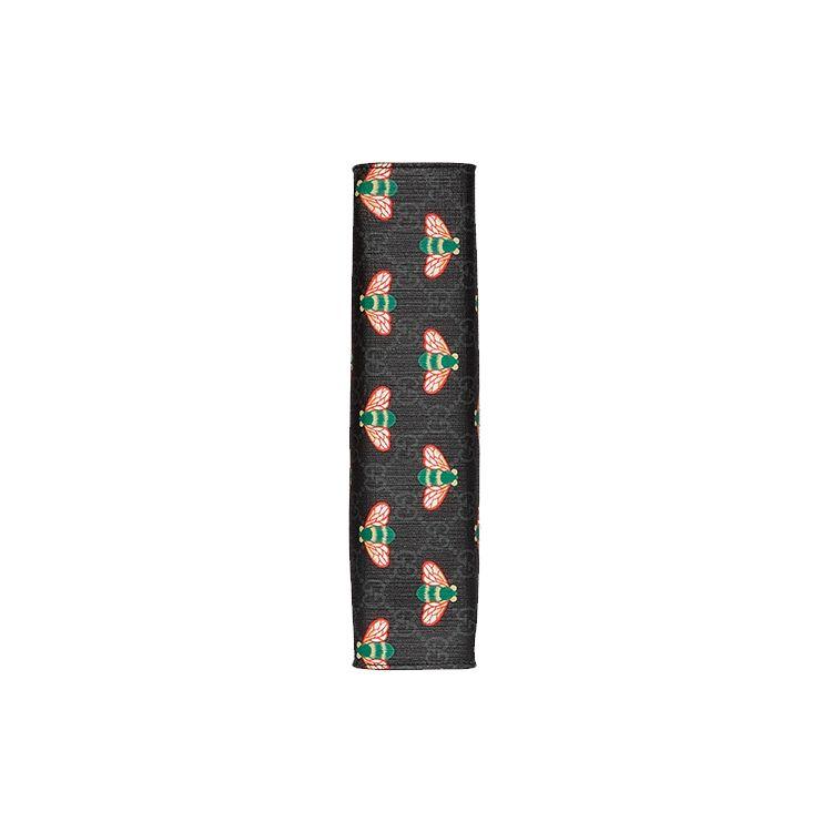 Gucci Bestiary Bee Print Logo Canvas And Leather Clutch Men clutch Black Gray 674873-UIEAN-1058