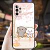 Чехол-кейс с котиком и персиком моти для Samsung Galaxy A54 A34 A24 A14 A12 A32 A52 A51 A71 A50 A70 A13 A33 A53 A52S