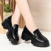 High-heeled Loafers Women's Spring and Autumn New Thick-heeled Single Shoes Thick-soled Small Leather Shoes Comfortable Soft-soled Work Shoes