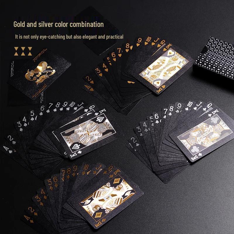 Luxury Gold PVC Playing Cards: Waterproof, Fold-Proof, Wear and Dirt Resistant, Washable.